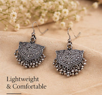 SOVAR Tribal Mandala Antique Oxidised Necklace & Earrings Set